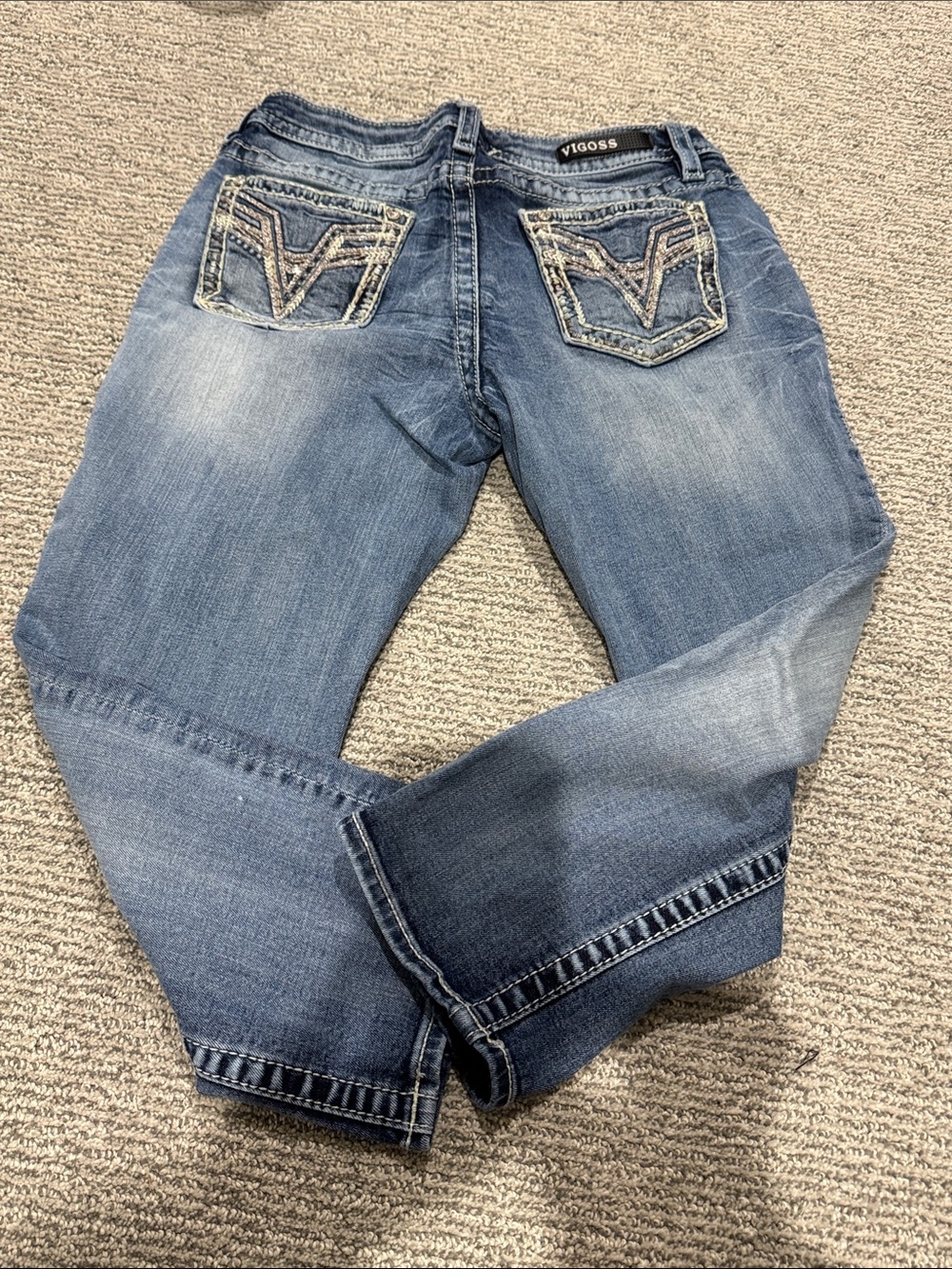 Vigoss Medium Blue Boot Cut Jeans with Embroidered Back Pockets